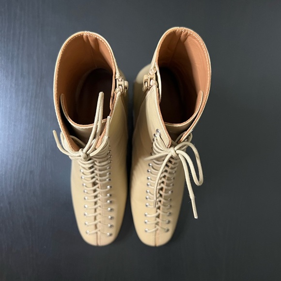 By Far Becca Lace Up Leather Ankle Boots - Picture 7 of 11
